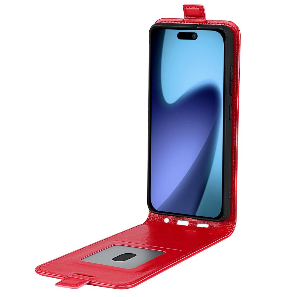 Apple iPhone Air Texture Vertical Flip Leather Wallet Case with Card Slot, PU TPU Shockproof Protective Cover, Anti-Drop Magnetic Folio Phone Case