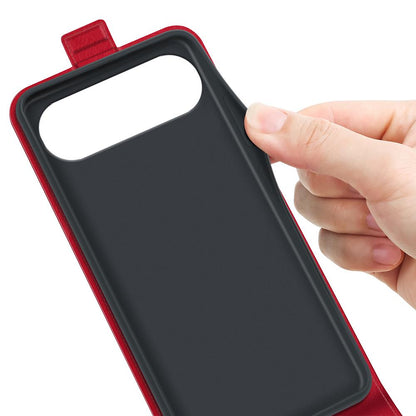 Apple iPhone Air Texture Vertical Flip Leather Wallet Case with Card Slot, PU TPU Shockproof Protective Cover, Anti-Drop Magnetic Folio Phone Case