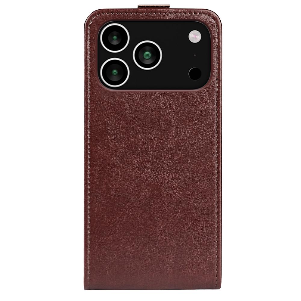 Apple iPhone 17 Pro Max Texture Vertical Flip Leather Wallet Case with Card Slot, PU TPU Shockproof Protective Cover, Anti-Drop Magnetic Folio Phone Case