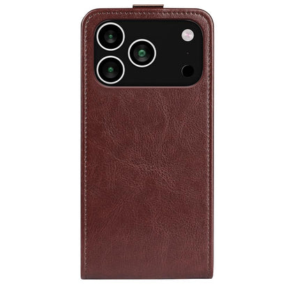 Apple iPhone 17 Pro Max Texture Vertical Flip Leather Wallet Case with Card Slot, PU TPU Shockproof Protective Cover, Anti-Drop Magnetic Folio Phone Case