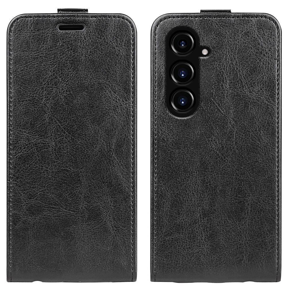 Samsung Galaxy S23 FE 5G Texture Vertical Flip Leather Wallet Case with Card Slot, PU TPU Shockproof Protective Cover, Anti-Drop Magnetic Folio Phone Case