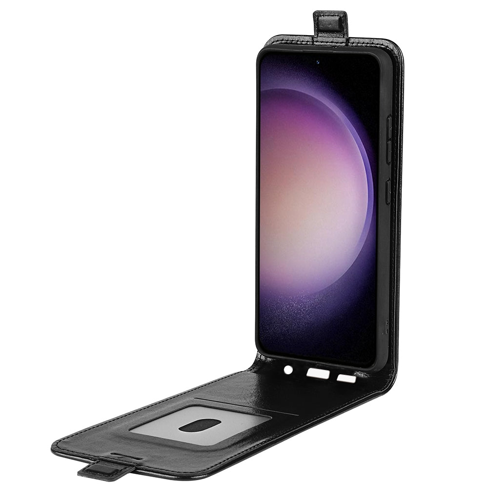 Samsung Galaxy S23 FE 5G Texture Vertical Flip Leather Wallet Case with Card Slot, PU TPU Shockproof Protective Cover, Anti-Drop Magnetic Folio Phone Case