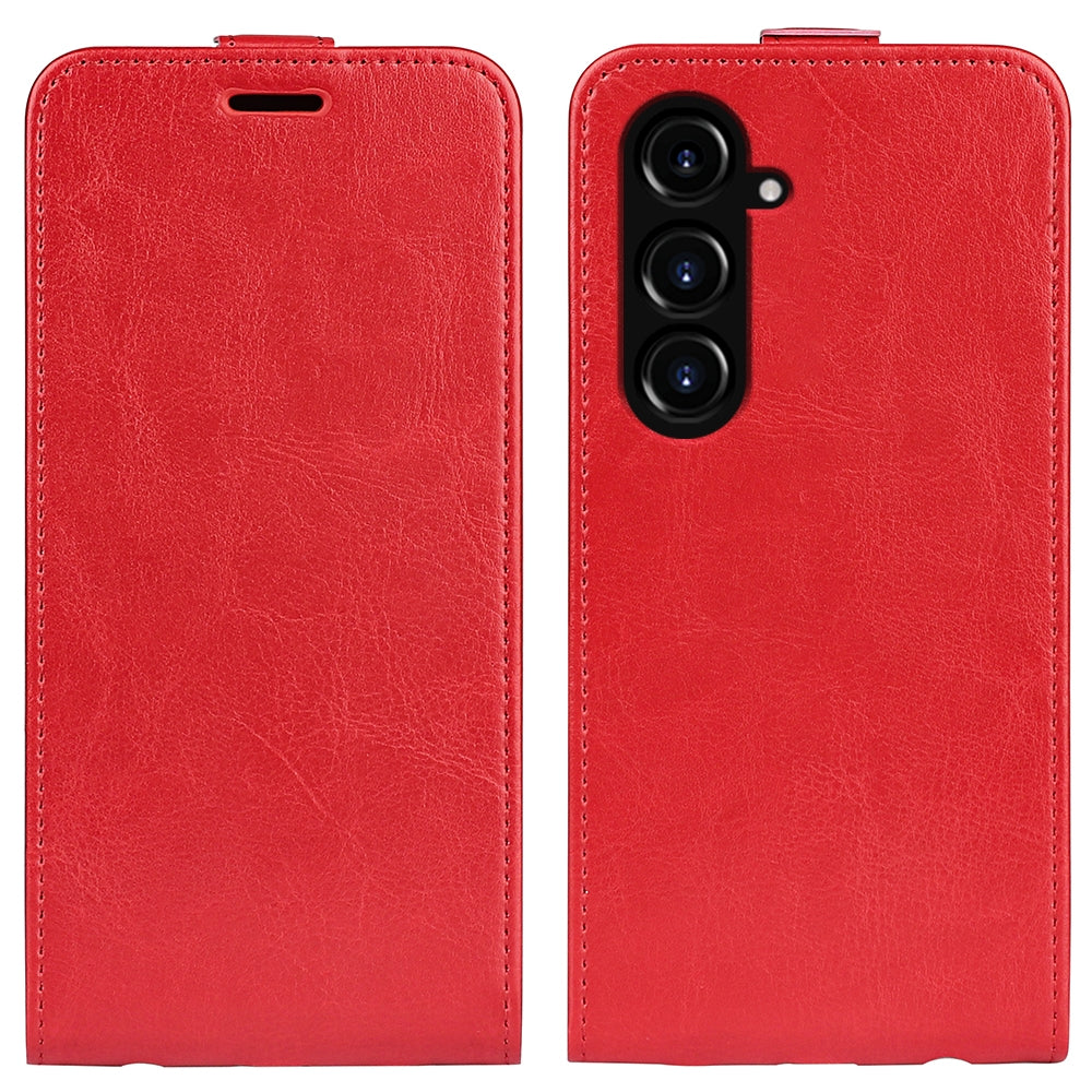 Samsung Galaxy S23 FE 5G Texture Vertical Flip Leather Wallet Case with Card Slot, PU TPU Shockproof Protective Cover, Anti-Drop Magnetic Folio Phone Case