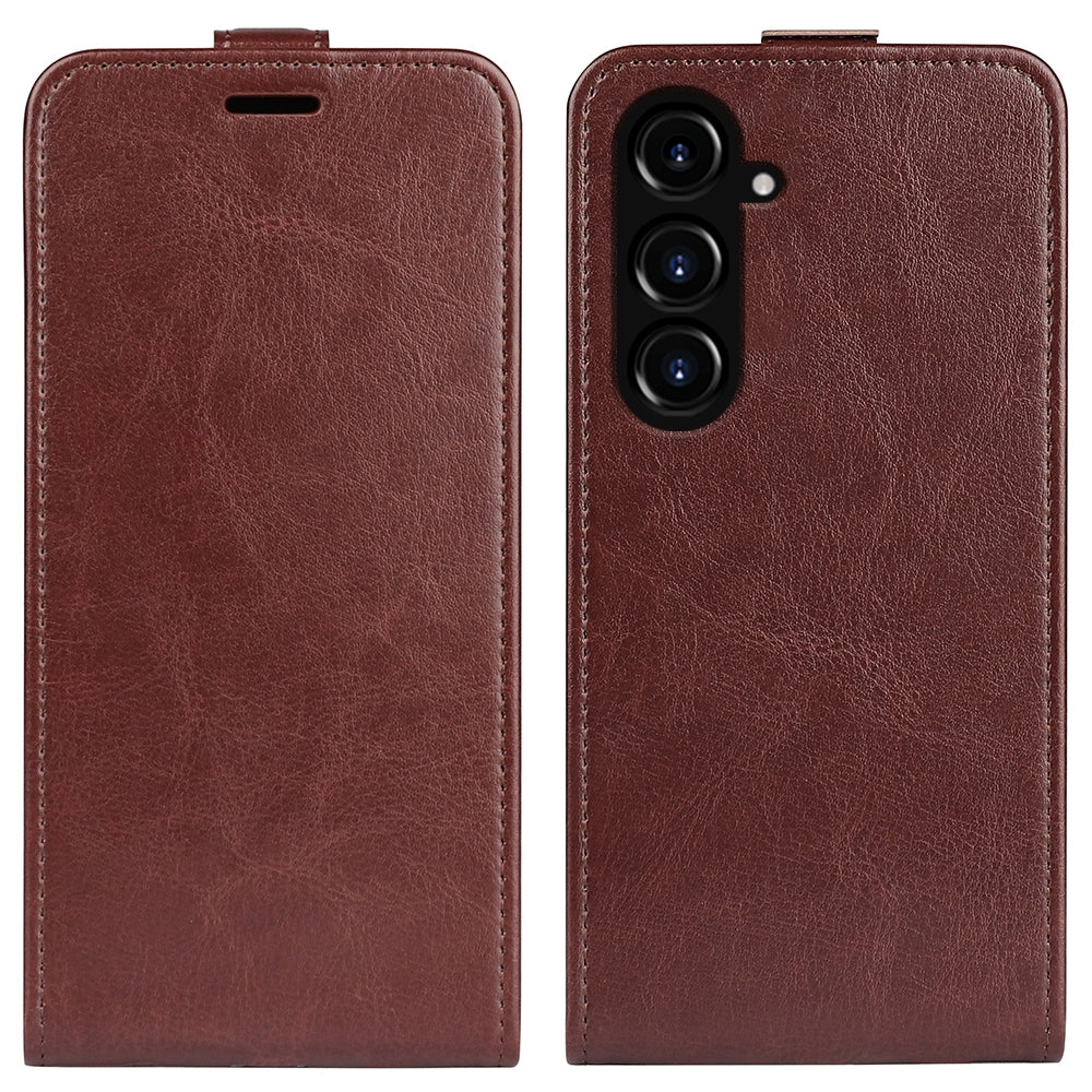 Samsung Galaxy S23 FE 5G Texture Vertical Flip Leather Wallet Case with Card Slot, PU TPU Shockproof Protective Cover, Anti-Drop Magnetic Folio Phone Case