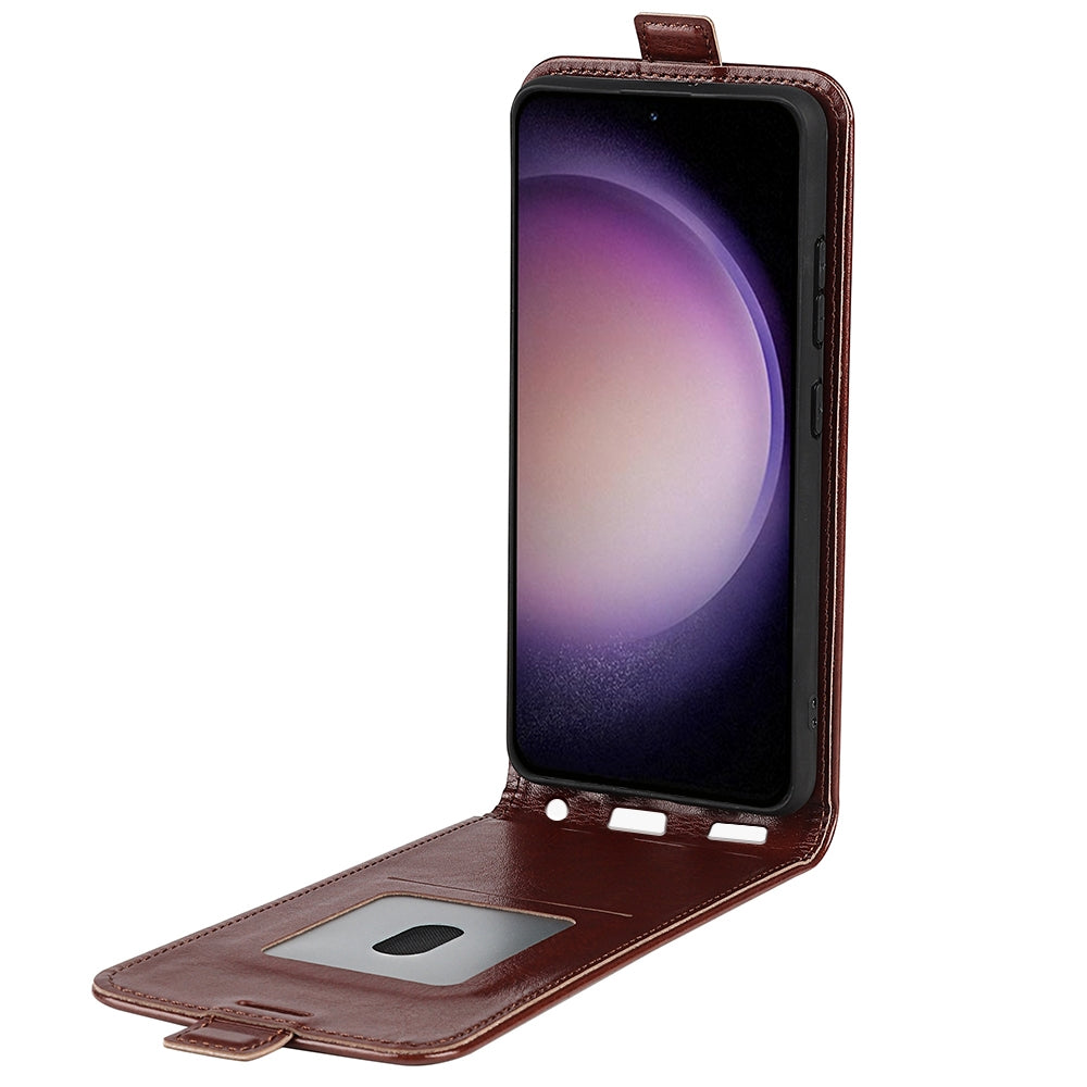 Samsung Galaxy S23 FE 5G Texture Vertical Flip Leather Wallet Case with Card Slot, PU TPU Shockproof Protective Cover, Anti-Drop Magnetic Folio Phone Case
