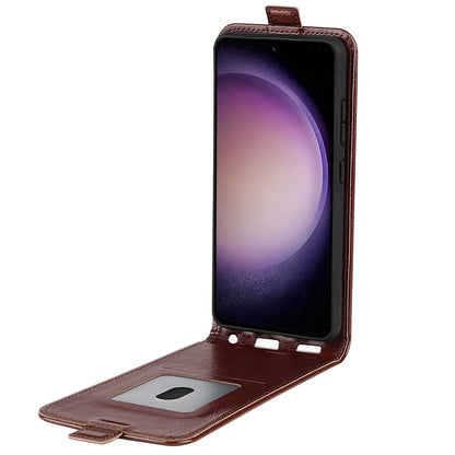 Samsung Galaxy S23 FE 5G Texture Vertical Flip Leather Wallet Case with Card Slot, PU TPU Shockproof Protective Cover, Anti-Drop Magnetic Folio Phone Case