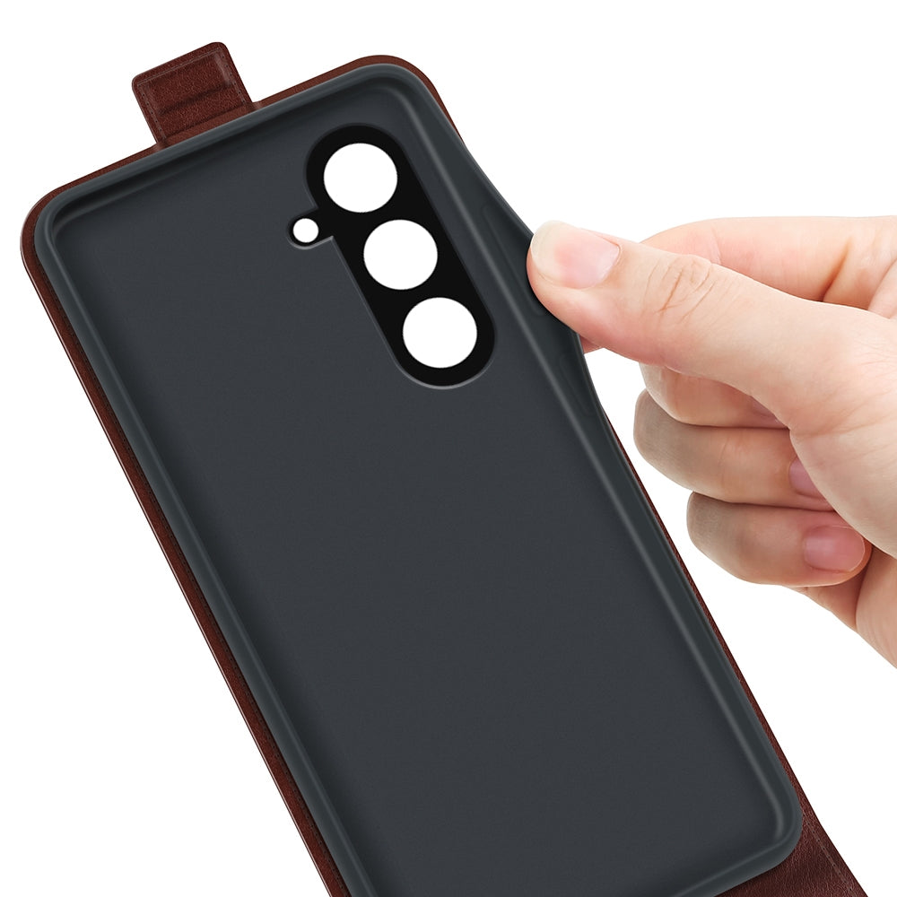 Samsung Galaxy S23 FE 5G Texture Vertical Flip Leather Wallet Case with Card Slot, PU TPU Shockproof Protective Cover, Anti-Drop Magnetic Folio Phone Case