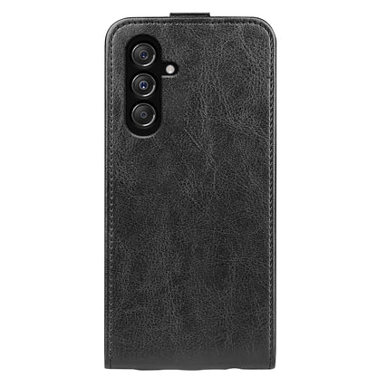Samsung Galaxy M34 5G Texture Vertical Flip Leather Wallet Case with Card Slot, PU TPU Shockproof Protective Cover, Anti-Drop Magnetic Folio Phone Case