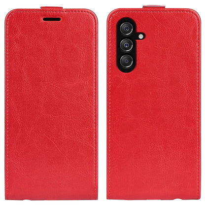 Samsung Galaxy M34 5G Texture Vertical Flip Leather Wallet Case with Card Slot, PU TPU Shockproof Protective Cover, Anti-Drop Magnetic Folio Phone Case