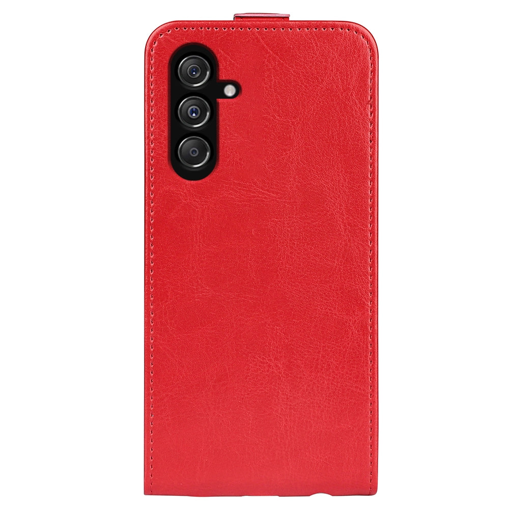 Samsung Galaxy M34 5G Texture Vertical Flip Leather Wallet Case with Card Slot, PU TPU Shockproof Protective Cover, Anti-Drop Magnetic Folio Phone Case