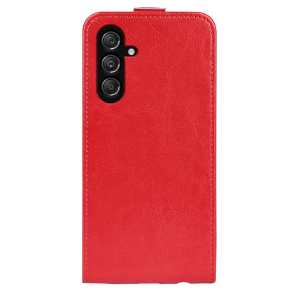 Samsung Galaxy M34 5G Texture Vertical Flip Leather Wallet Case with Card Slot, PU TPU Shockproof Protective Cover, Anti-Drop Magnetic Folio Phone Case