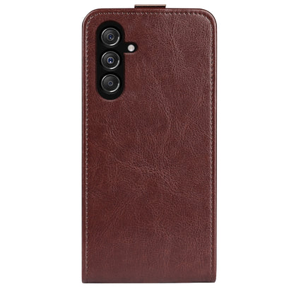 Samsung Galaxy M34 5G Texture Vertical Flip Leather Wallet Case with Card Slot, PU TPU Shockproof Protective Cover, Anti-Drop Magnetic Folio Phone Case
