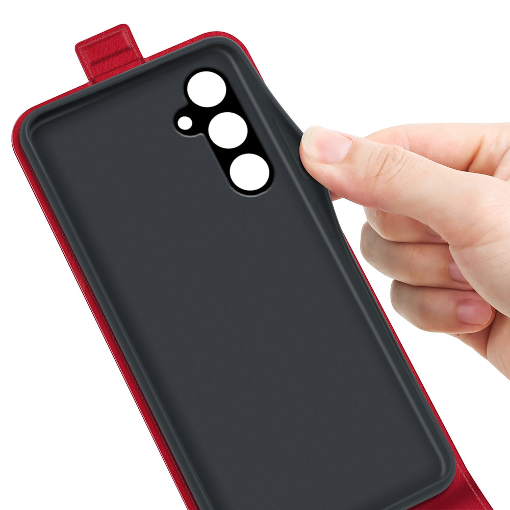 Samsung Galaxy A15 Texture Vertical Flip Leather Wallet Case with Card Slot, PU TPU Shockproof Protective Cover, Anti-Drop Magnetic Folio Phone Case