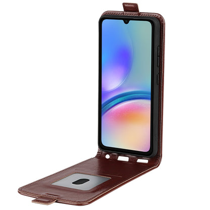 Samsung Galaxy A05s Texture Vertical Flip Leather Wallet Case with Card Slot, PU TPU Shockproof Protective Cover, Anti-Drop Magnetic Folio Phone Case