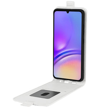 Samsung Galaxy A05 Texture Vertical Flip Leather Wallet Case with Card Slot, PU TPU Shockproof Protective Cover, Anti-Drop Magnetic Folio Phone Case