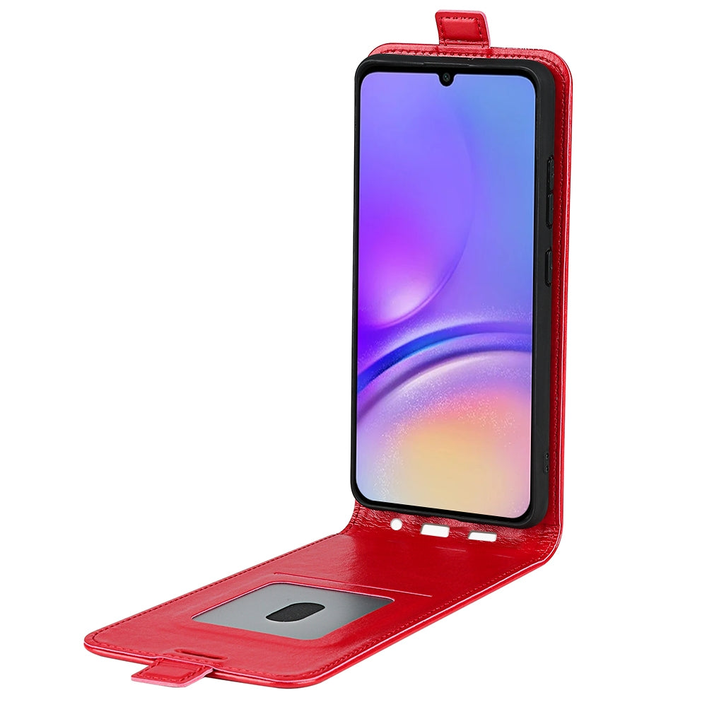 Samsung Galaxy A05 Texture Vertical Flip Leather Wallet Case with Card Slot, PU TPU Shockproof Protective Cover, Anti-Drop Magnetic Folio Phone Case