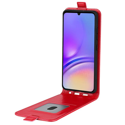 Samsung Galaxy A05 Texture Vertical Flip Leather Wallet Case with Card Slot, PU TPU Shockproof Protective Cover, Anti-Drop Magnetic Folio Phone Case