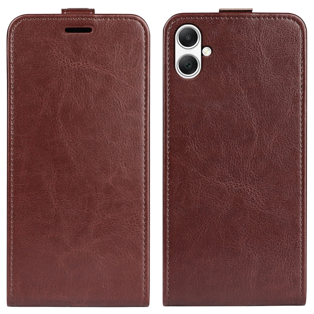 Samsung Galaxy A05 Texture Vertical Flip Leather Wallet Case with Card Slot, PU TPU Shockproof Protective Cover, Anti-Drop Magnetic Folio Phone Case
