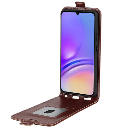 Samsung Galaxy A05 Texture Vertical Flip Leather Wallet Case with Card Slot, PU TPU Shockproof Protective Cover, Anti-Drop Magnetic Folio Phone Case