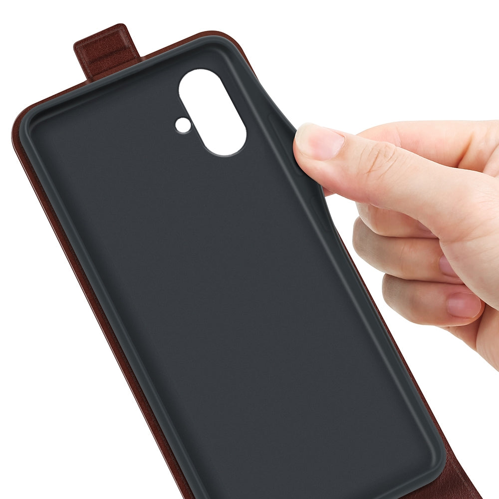 Samsung Galaxy A05 Texture Vertical Flip Leather Wallet Case with Card Slot, PU TPU Shockproof Protective Cover, Anti-Drop Magnetic Folio Phone Case