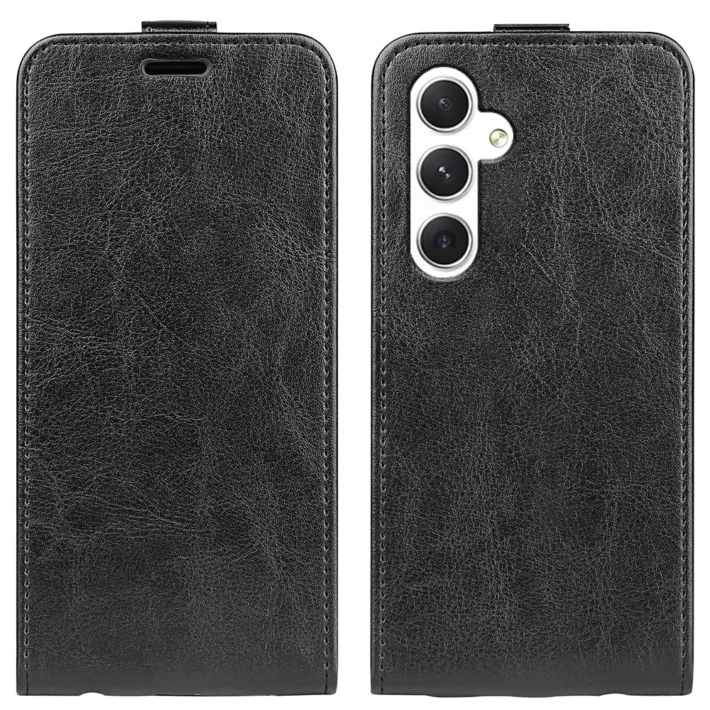 Samsung Galaxy S24 5G Texture Vertical Flip Leather Wallet Case with Card Slot, PU TPU Shockproof Protective Cover, Anti-Drop Magnetic Folio Phone Case