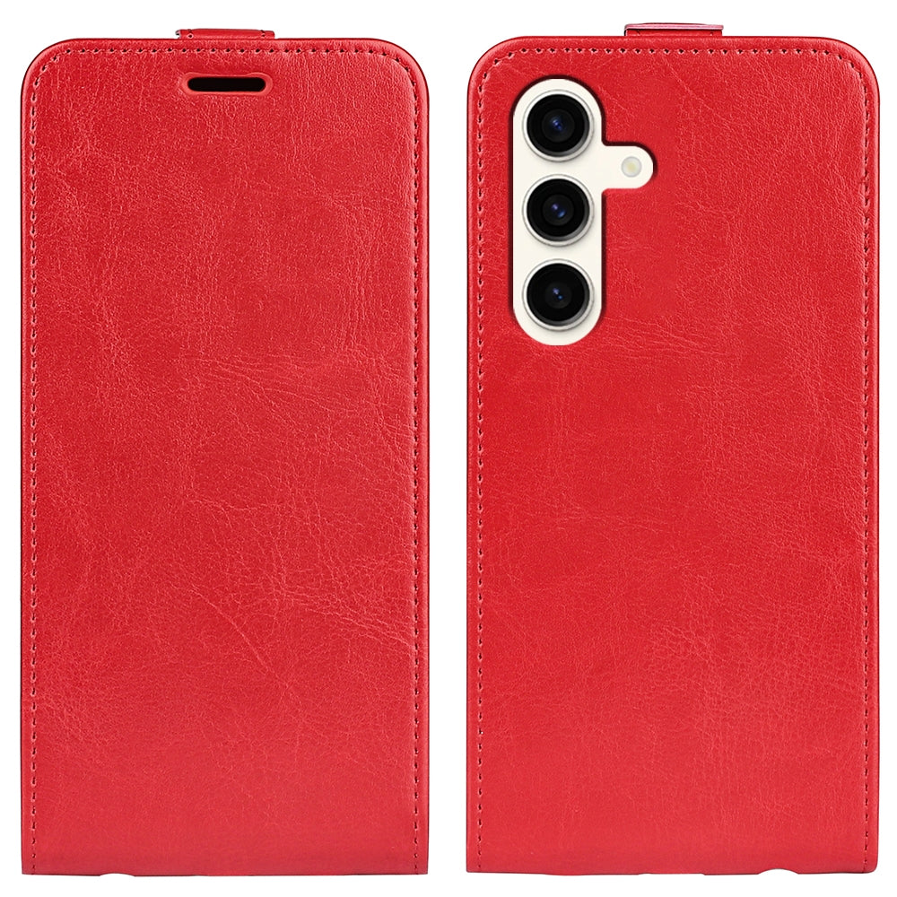 Samsung Galaxy S24 5G Texture Vertical Flip Leather Wallet Case with Card Slot, PU TPU Shockproof Protective Cover, Anti-Drop Magnetic Folio Phone Case