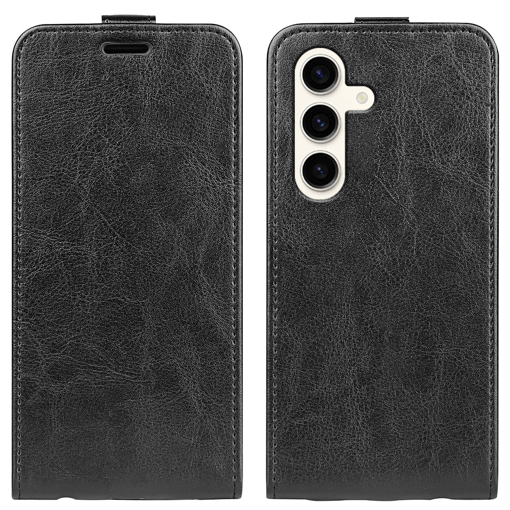 Samsung Galaxy S24+ 5G Texture Vertical Flip Leather Wallet Case with Card Slot, PU TPU Shockproof Protective Cover, Anti-Drop Magnetic Folio Phone Case