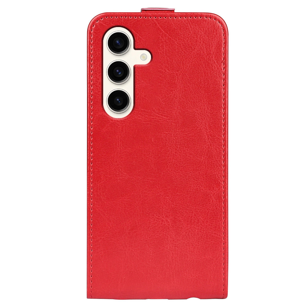 Samsung Galaxy S24+ 5G Texture Vertical Flip Leather Wallet Case with Card Slot, PU TPU Shockproof Protective Cover, Anti-Drop Magnetic Folio Phone Case