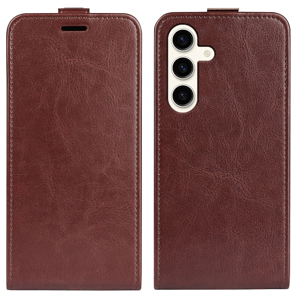 Samsung Galaxy S24+ 5G Texture Vertical Flip Leather Wallet Case with Card Slot, PU TPU Shockproof Protective Cover, Anti-Drop Magnetic Folio Phone Case