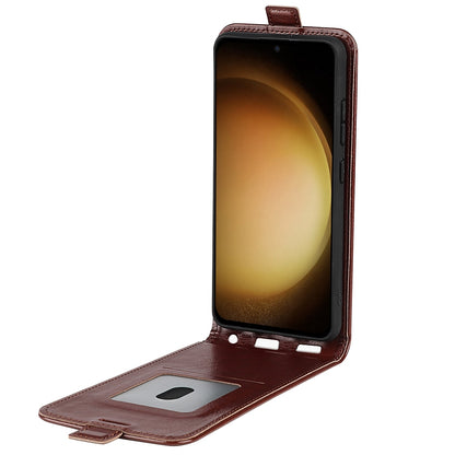 Samsung Galaxy S24+ 5G Texture Vertical Flip Leather Wallet Case with Card Slot, PU TPU Shockproof Protective Cover, Anti-Drop Magnetic Folio Phone Case