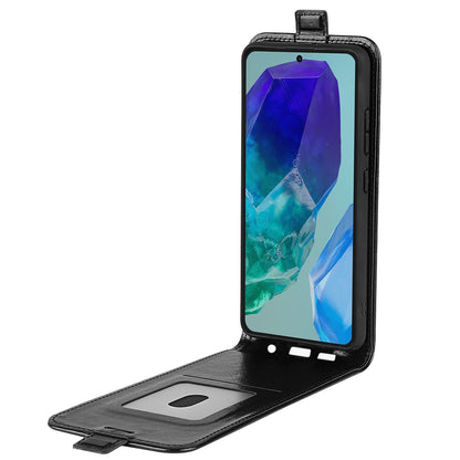 Samsung Galaxy M55 5G Texture Vertical Flip Leather Wallet Case with Card Slot, PU TPU Shockproof Protective Cover, Anti-Drop Magnetic Folio Phone Case