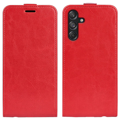 Samsung Galaxy M55 5G Texture Vertical Flip Leather Wallet Case with Card Slot, PU TPU Shockproof Protective Cover, Anti-Drop Magnetic Folio Phone Case