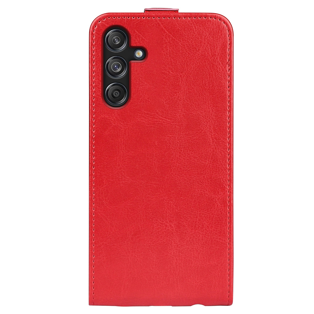 Samsung Galaxy M55 5G Texture Vertical Flip Leather Wallet Case with Card Slot, PU TPU Shockproof Protective Cover, Anti-Drop Magnetic Folio Phone Case