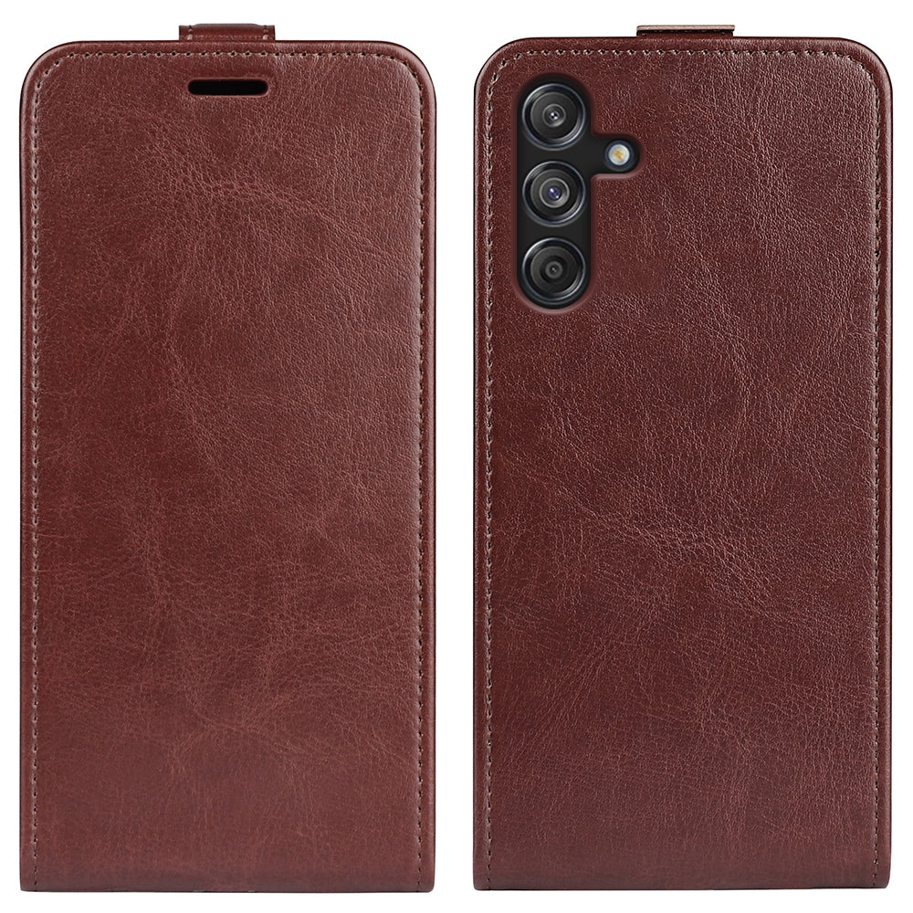Samsung Galaxy M55 5G Texture Vertical Flip Leather Wallet Case with Card Slot, PU TPU Shockproof Protective Cover, Anti-Drop Magnetic Folio Phone Case