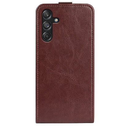 Samsung Galaxy M55 5G Texture Vertical Flip Leather Wallet Case with Card Slot, PU TPU Shockproof Protective Cover, Anti-Drop Magnetic Folio Phone Case