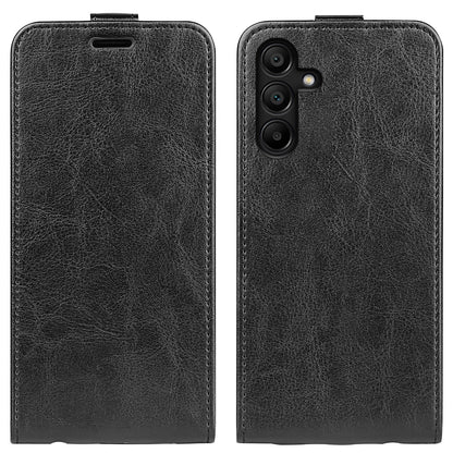 Samsung Galaxy M15 5G Texture Vertical Flip Leather Wallet Case with Card Slot, PU TPU Shockproof Protective Cover, Anti-Drop Magnetic Folio Phone Case