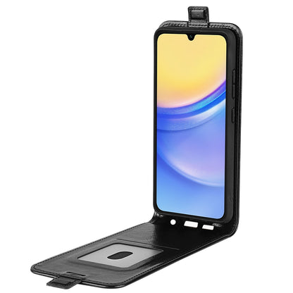 Samsung Galaxy M15 5G Texture Vertical Flip Leather Wallet Case with Card Slot, PU TPU Shockproof Protective Cover, Anti-Drop Magnetic Folio Phone Case