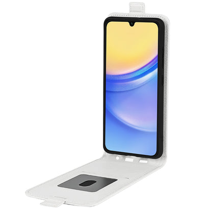 Samsung Galaxy M15 5G Texture Vertical Flip Leather Wallet Case with Card Slot, PU TPU Shockproof Protective Cover, Anti-Drop Magnetic Folio Phone Case