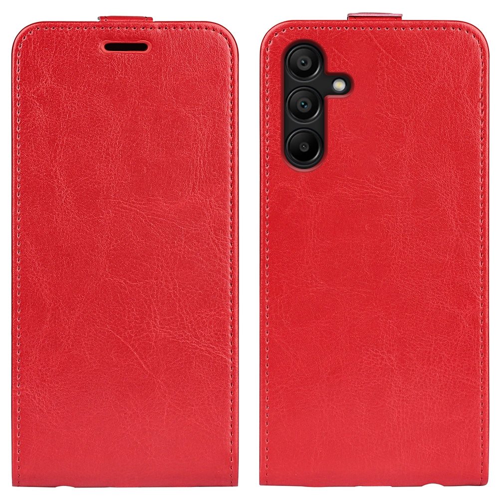 Samsung Galaxy M15 5G Texture Vertical Flip Leather Wallet Case with Card Slot, PU TPU Shockproof Protective Cover, Anti-Drop Magnetic Folio Phone Case
