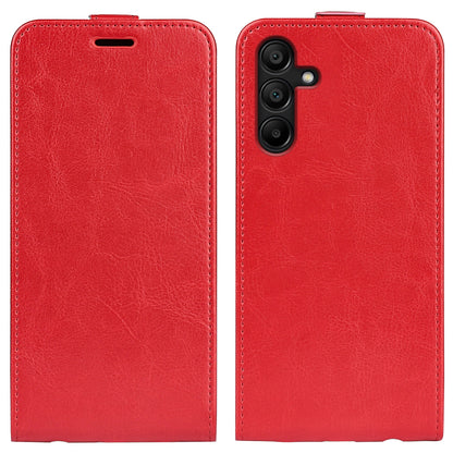 Samsung Galaxy M15 5G Texture Vertical Flip Leather Wallet Case with Card Slot, PU TPU Shockproof Protective Cover, Anti-Drop Magnetic Folio Phone Case
