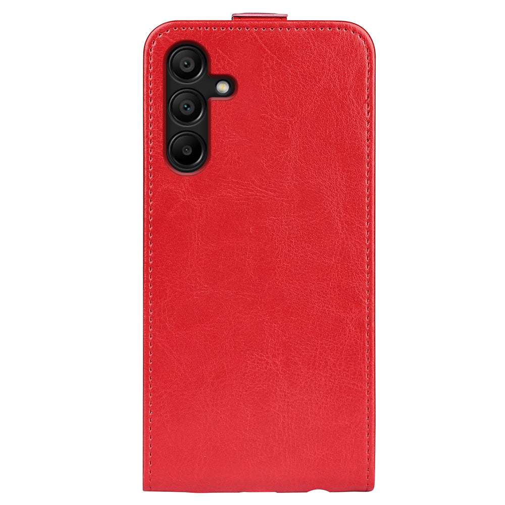 Samsung Galaxy M15 5G Texture Vertical Flip Leather Wallet Case with Card Slot, PU TPU Shockproof Protective Cover, Anti-Drop Magnetic Folio Phone Case
