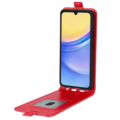 Samsung Galaxy M15 5G Texture Vertical Flip Leather Wallet Case with Card Slot, PU TPU Shockproof Protective Cover, Anti-Drop Magnetic Folio Phone Case