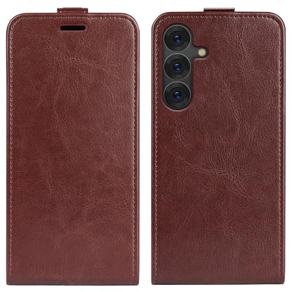 Samsung Galaxy S25 5G Texture Vertical Flip Leather Wallet Case with Card Slot, PU TPU Shockproof Protective Cover, Anti-Drop Magnetic Folio Phone Case