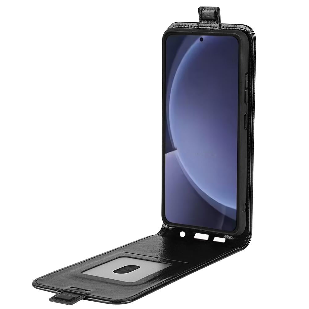 Samsung Galaxy S25+ 5G Texture Vertical Flip Leather Wallet Case with Card Slot, PU TPU Shockproof Protective Cover, Anti-Drop Magnetic Folio Phone Case