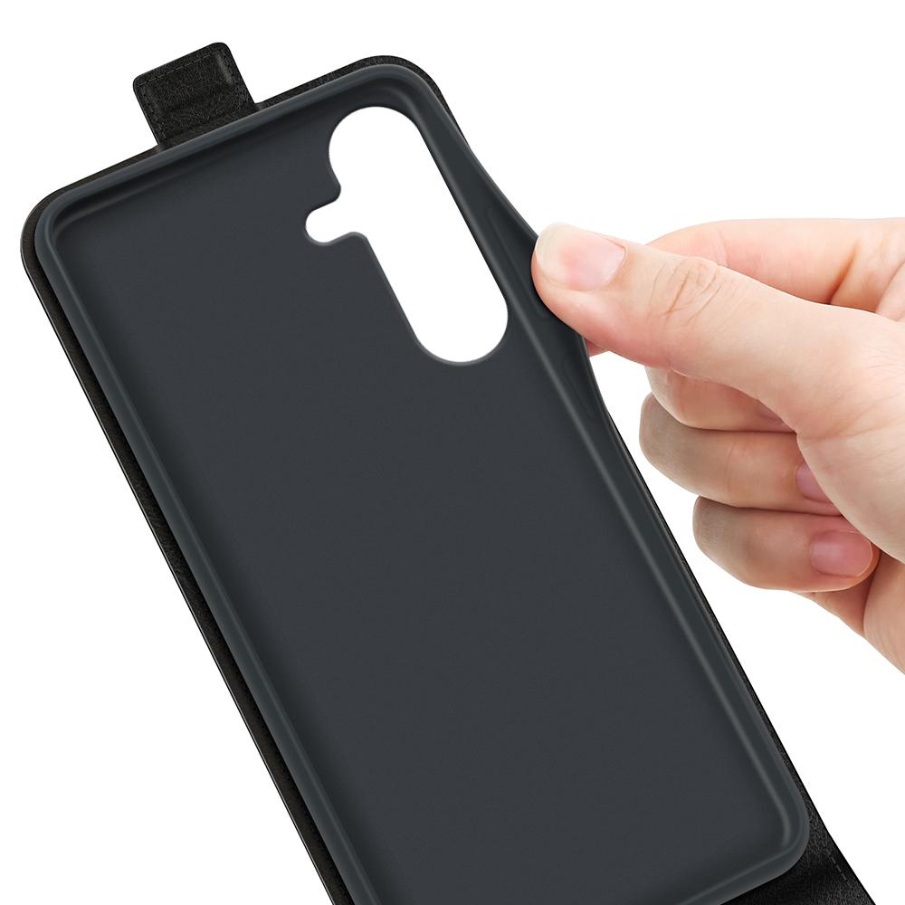 Samsung Galaxy S25+ 5G Texture Vertical Flip Leather Wallet Case with Card Slot, PU TPU Shockproof Protective Cover, Anti-Drop Magnetic Folio Phone Case