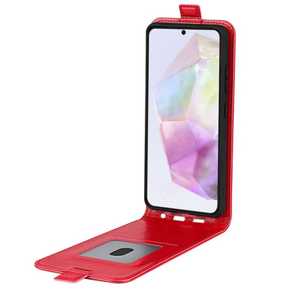 Samsung Galaxy A36 Texture Vertical Flip Leather Wallet Case with Card Slot, PU TPU Shockproof Protective Cover, Anti-Drop Magnetic Folio Phone Case