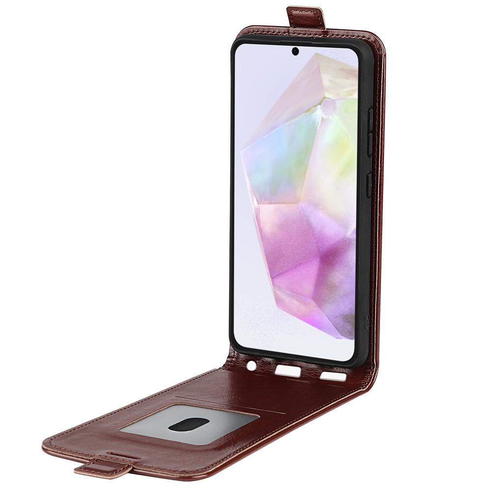 Samsung Galaxy A36 Texture Vertical Flip Leather Wallet Case with Card Slot, PU TPU Shockproof Protective Cover, Anti-Drop Magnetic Folio Phone Case