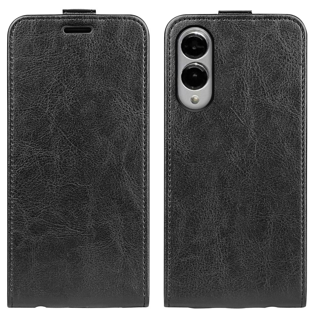 Samsung Galaxy S25 Edge 5G Texture Vertical Flip Leather Wallet Case with Card Slot, PU TPU Shockproof Protective Cover, Anti-Drop Magnetic Folio Phone Case