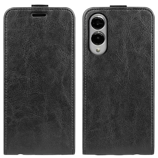 Samsung Galaxy S25 Edge 5G Texture Vertical Flip Leather Wallet Case with Card Slot, PU TPU Shockproof Protective Cover, Anti-Drop Magnetic Folio Phone Case