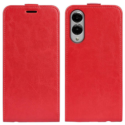 Samsung Galaxy S25 Edge 5G Texture Vertical Flip Leather Wallet Case with Card Slot, PU TPU Shockproof Protective Cover, Anti-Drop Magnetic Folio Phone Case